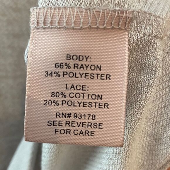 Philosophy S Tan Lace Shoulder Sleeves Casual Weekend Sweatshirt - Picture 11 of 13